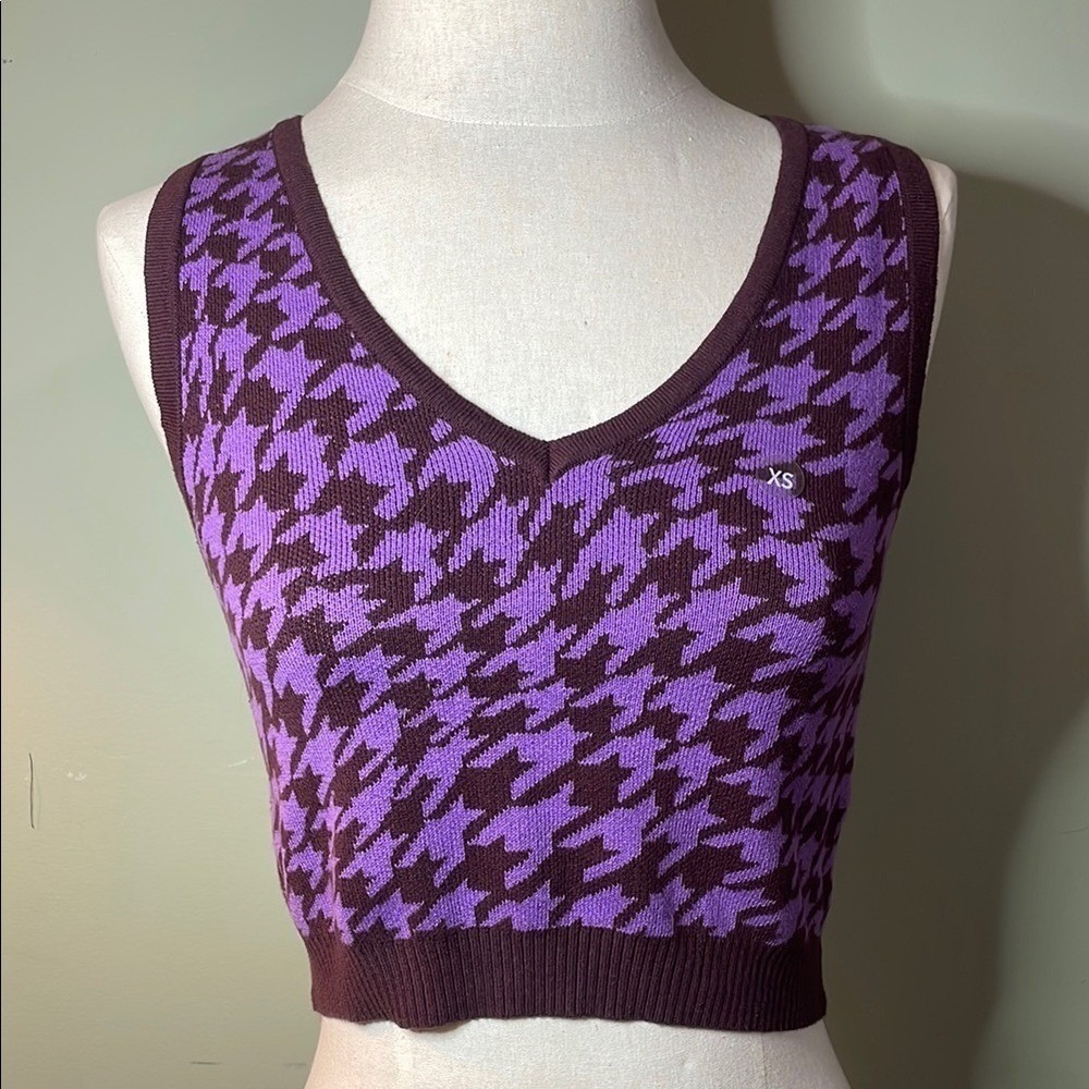 Pacsun‎ Purple Houndstooth Women's Top